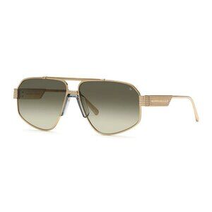 NEW PHILIPP PLEIN SUNGLASSES, GOLD/GREEN MEN EYEWEAR SPP106M 08FF